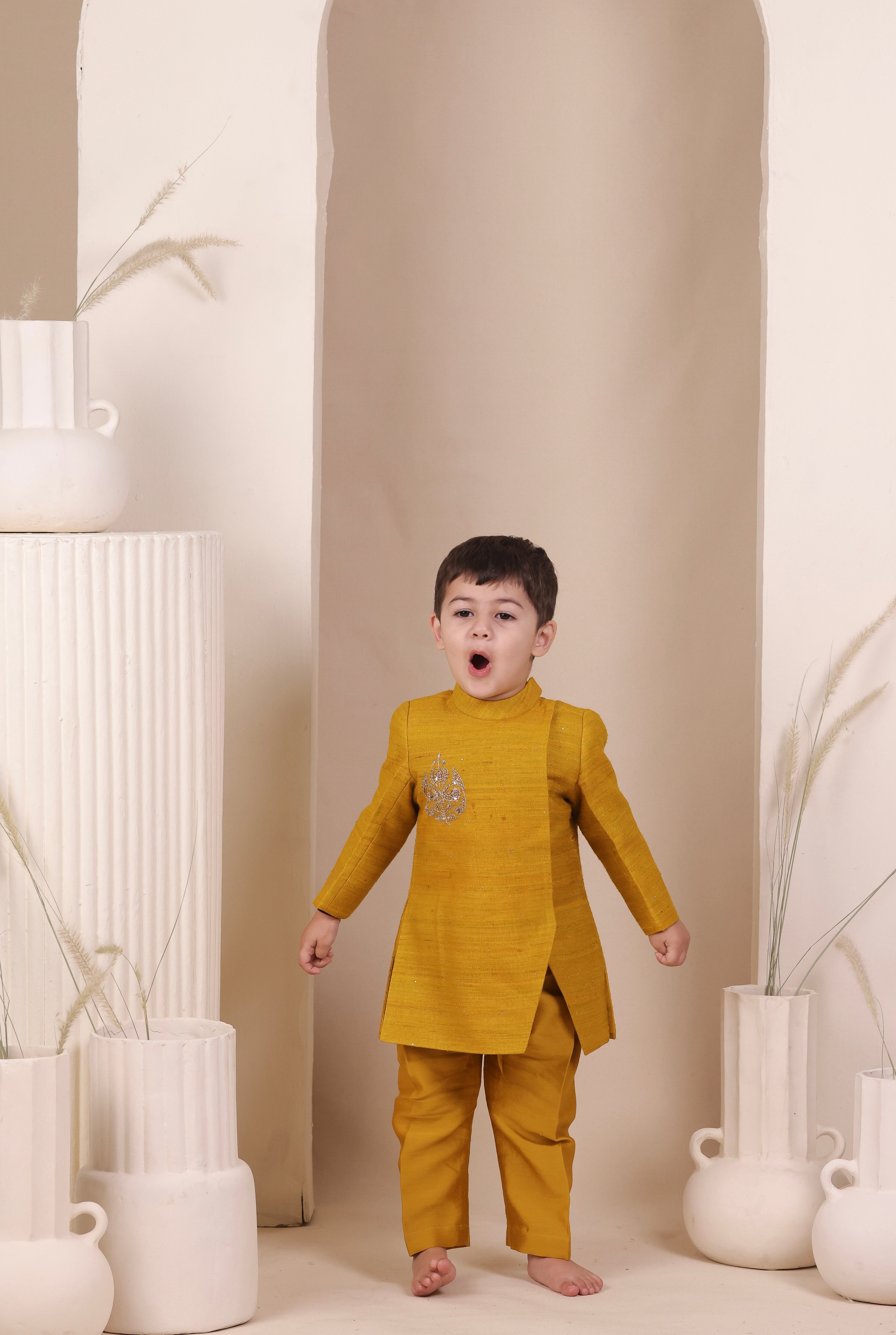 Amber Slit Achkan Set