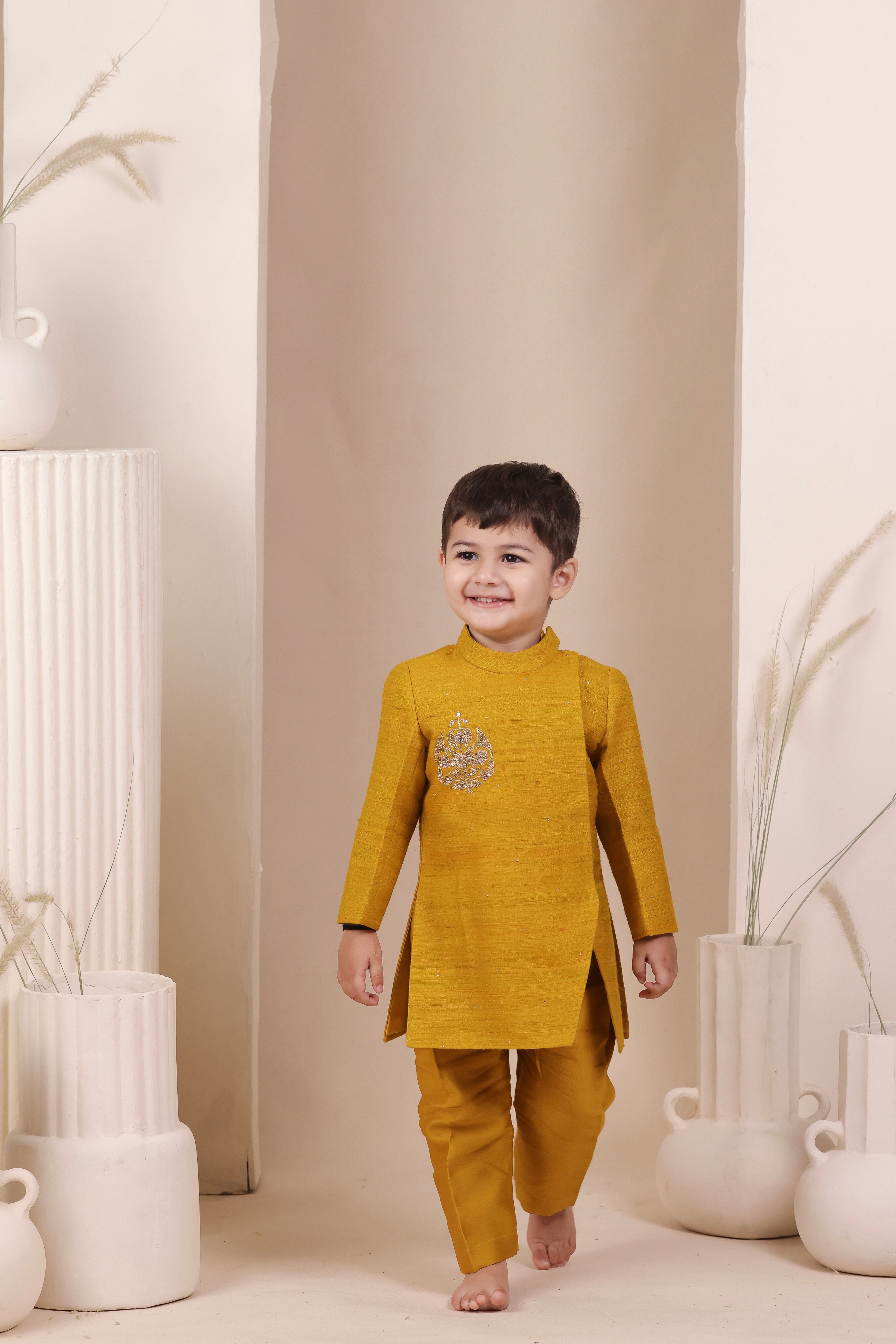 Amber Slit Achkan Set