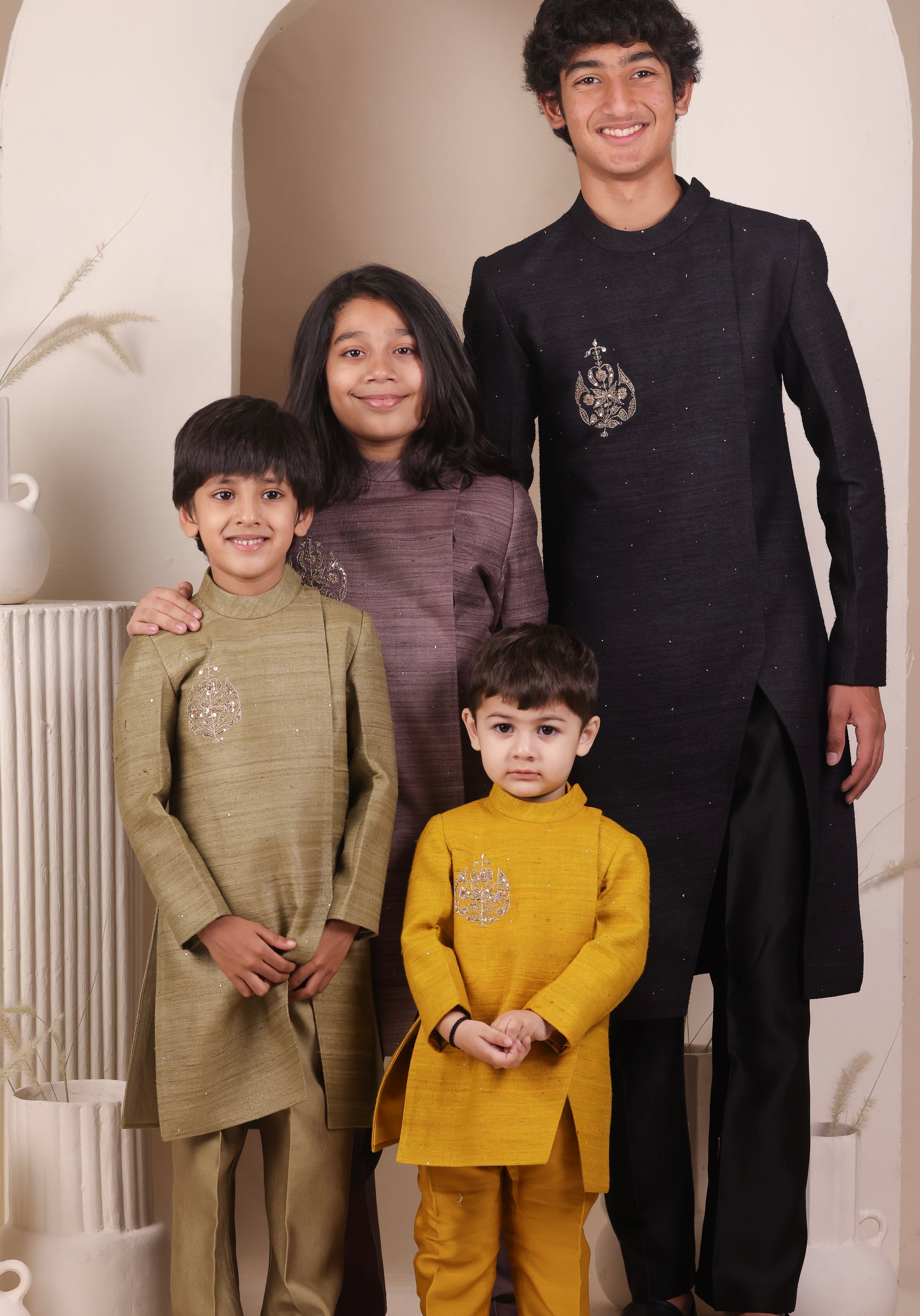 Amber Slit Achkan Set