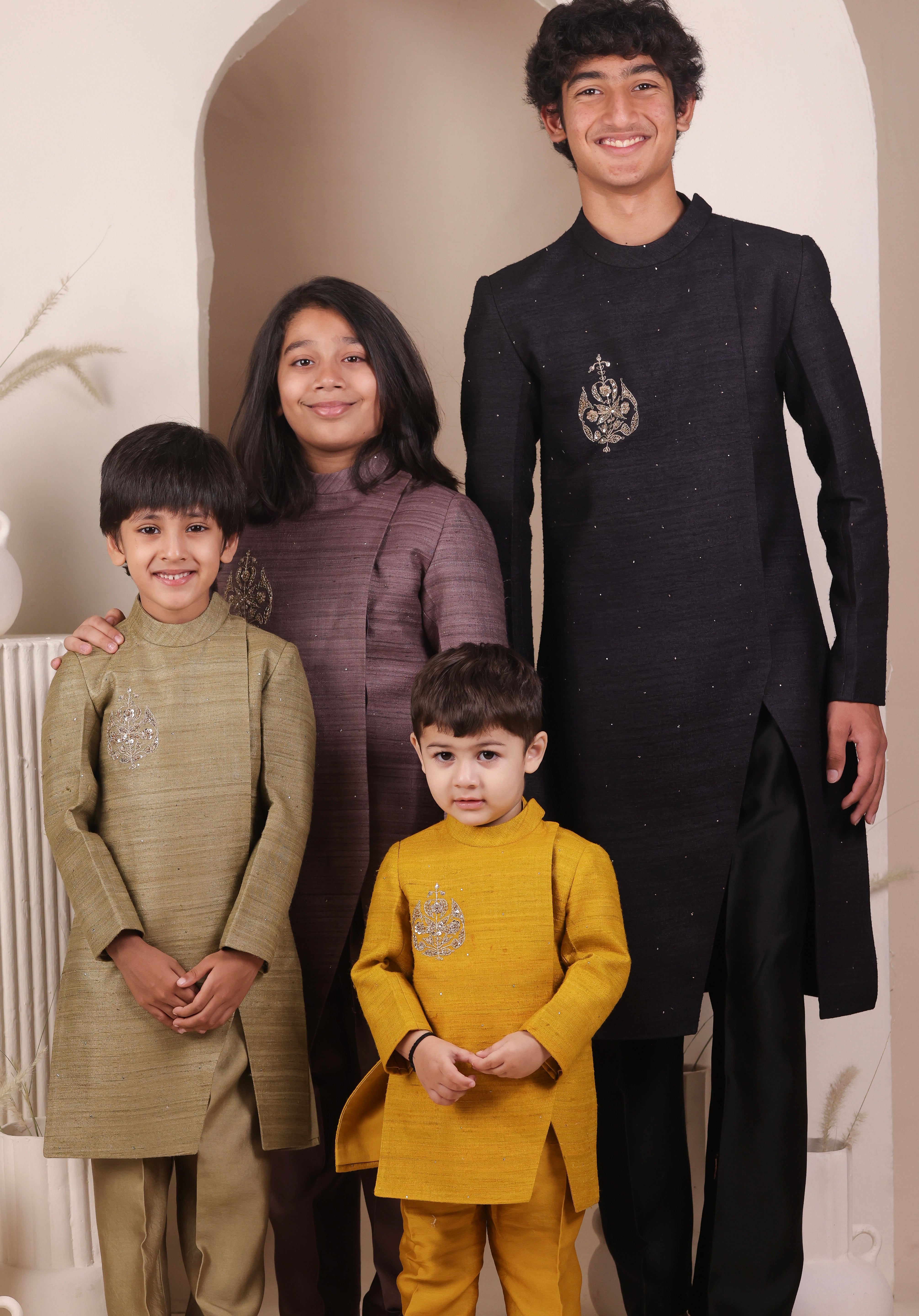 Shadow Slit Achkan Set