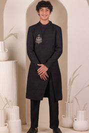 Shadow Slit Achkan Set