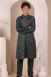 Bottle Green Jacket Set