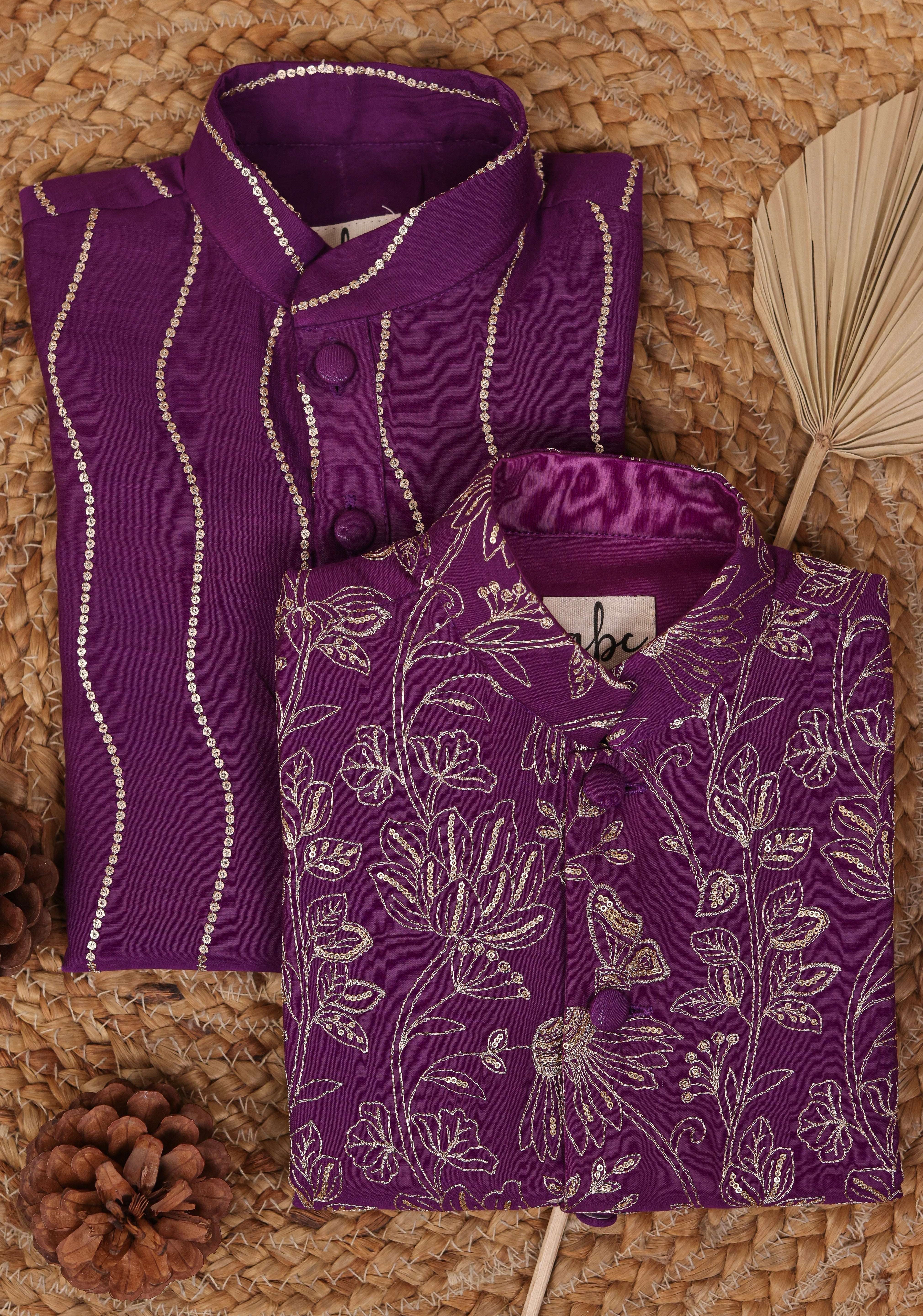 Zari Baigani Jacket Set