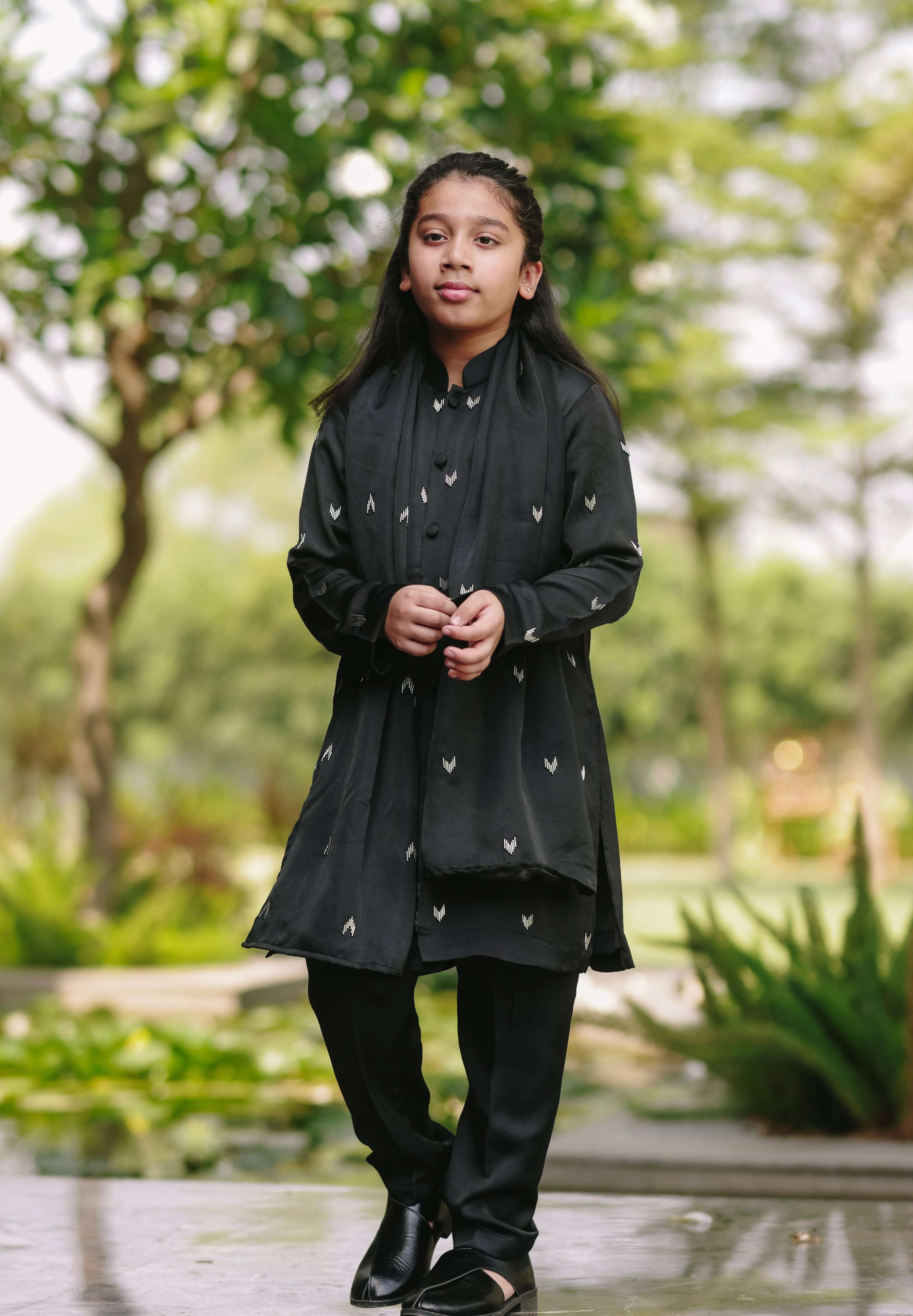Noir Silk Kurta Set
