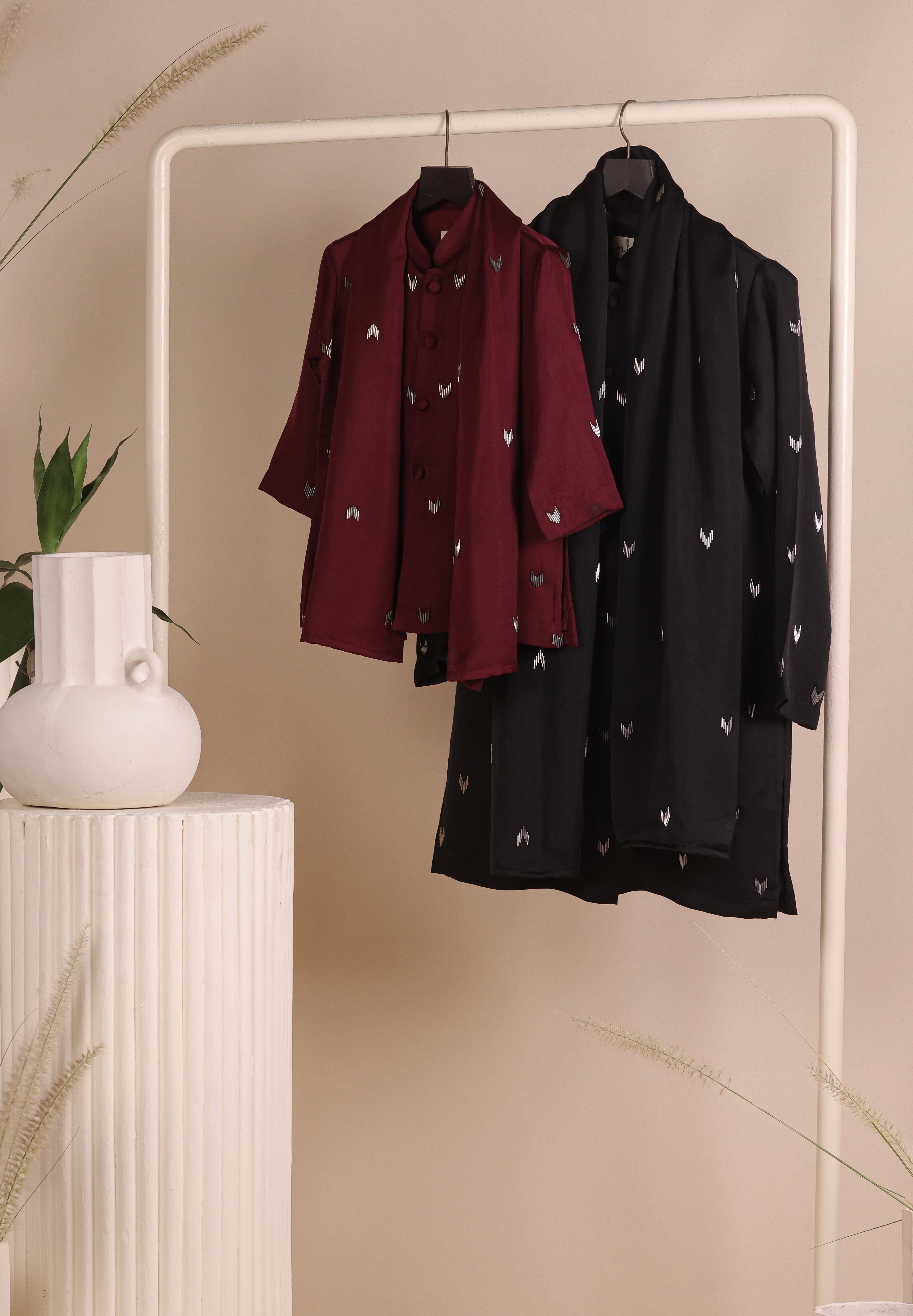 Noir Silk Kurta Set
