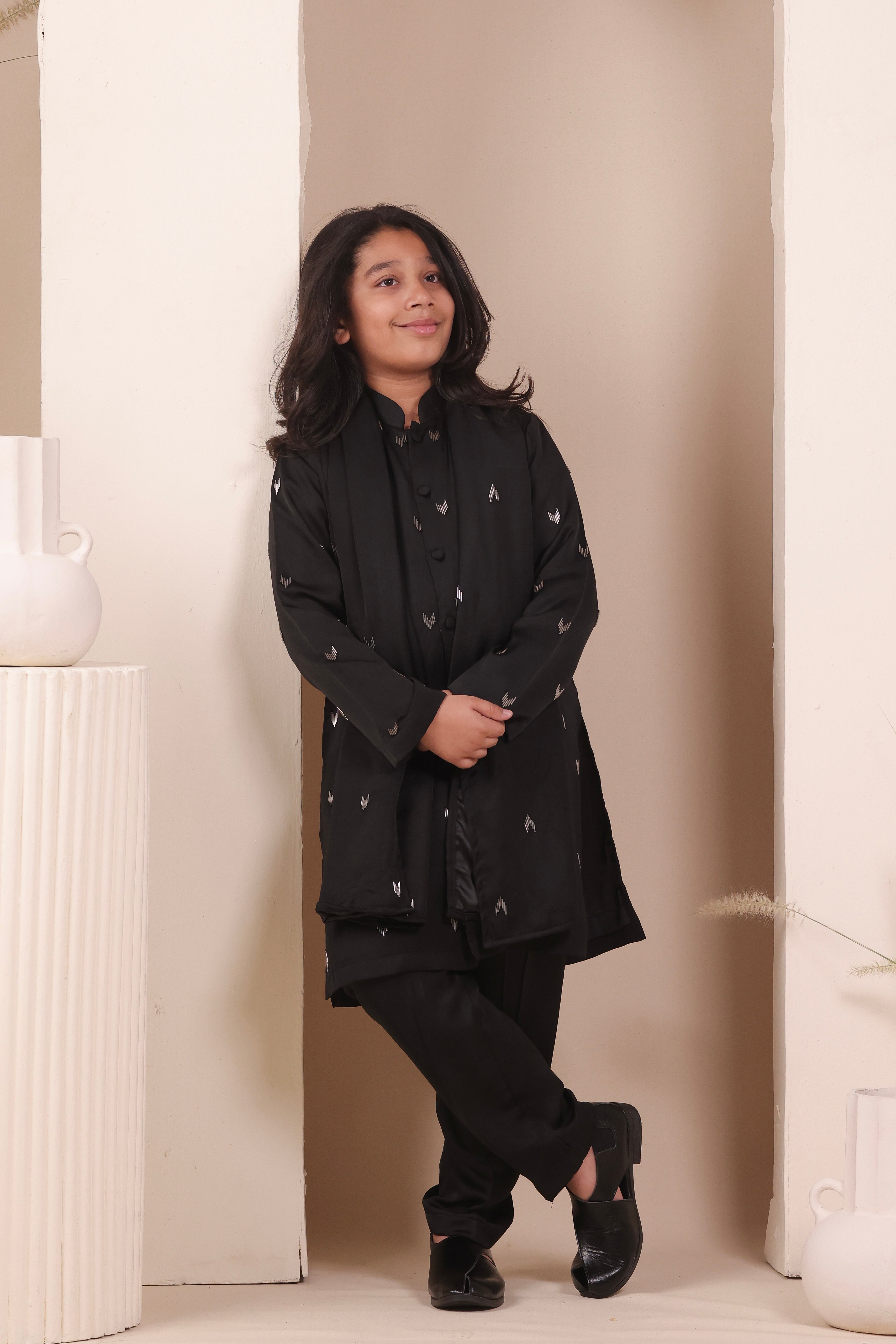 Noir Silk Kurta Set
