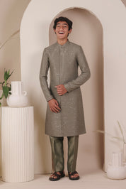 Olive Dust Achkan Set