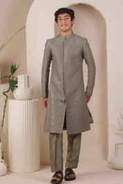 Olive Dust Achkan Set