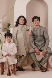 Olive Dust Achkan Set