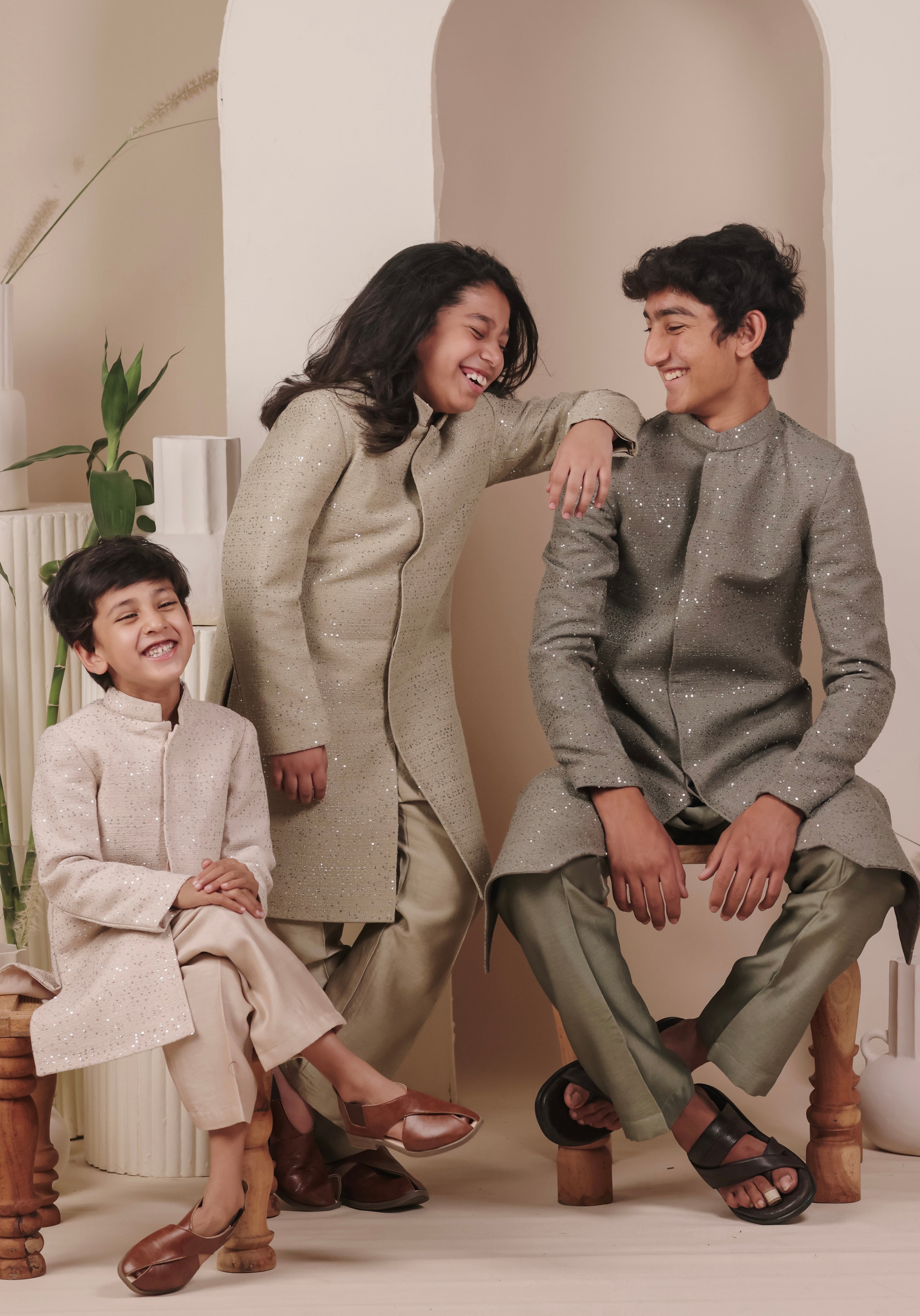 Mint Haze Achkan Set