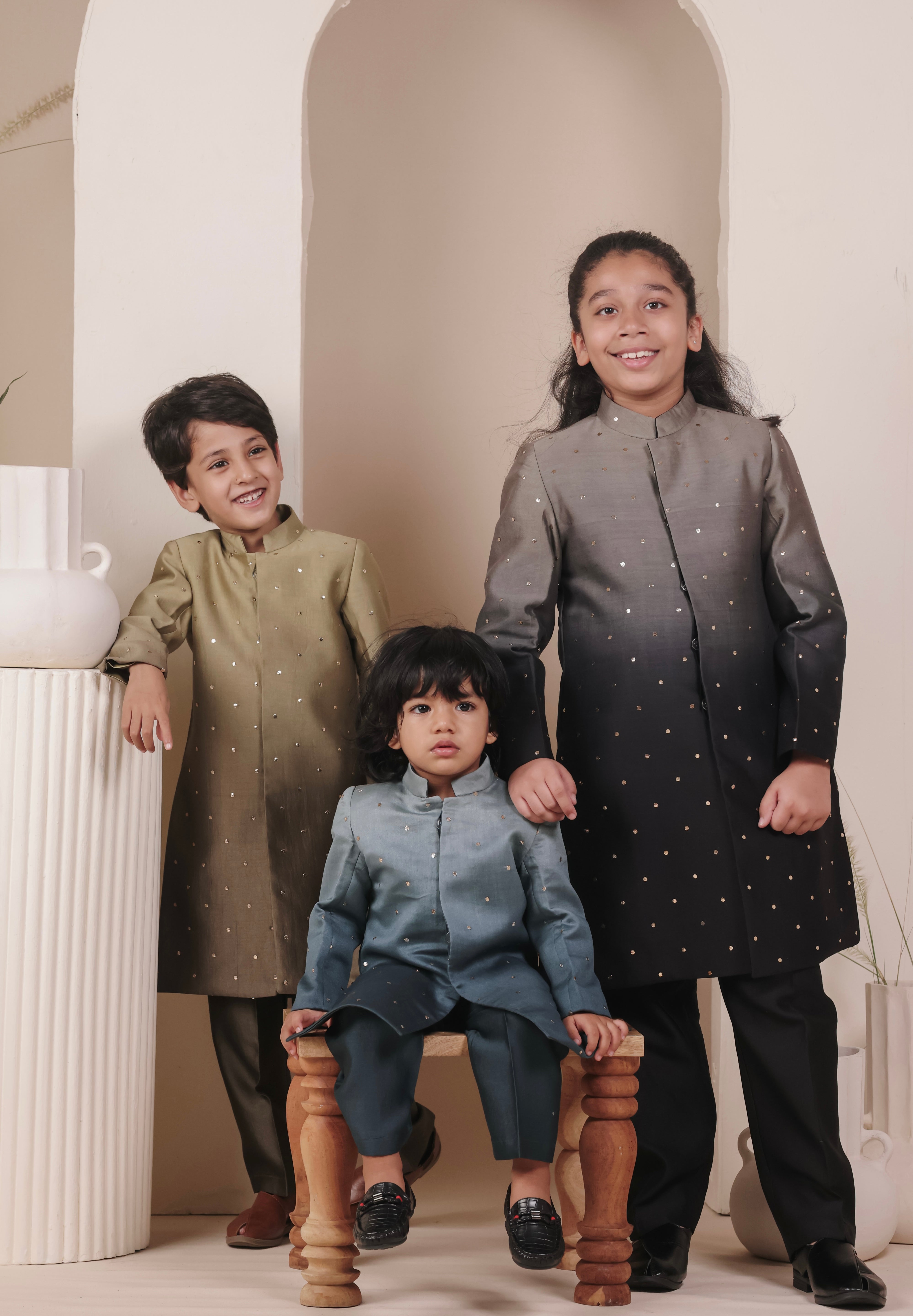 Coal Dust Achkan Set