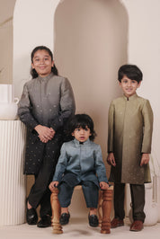Ink Wash Achkan Set