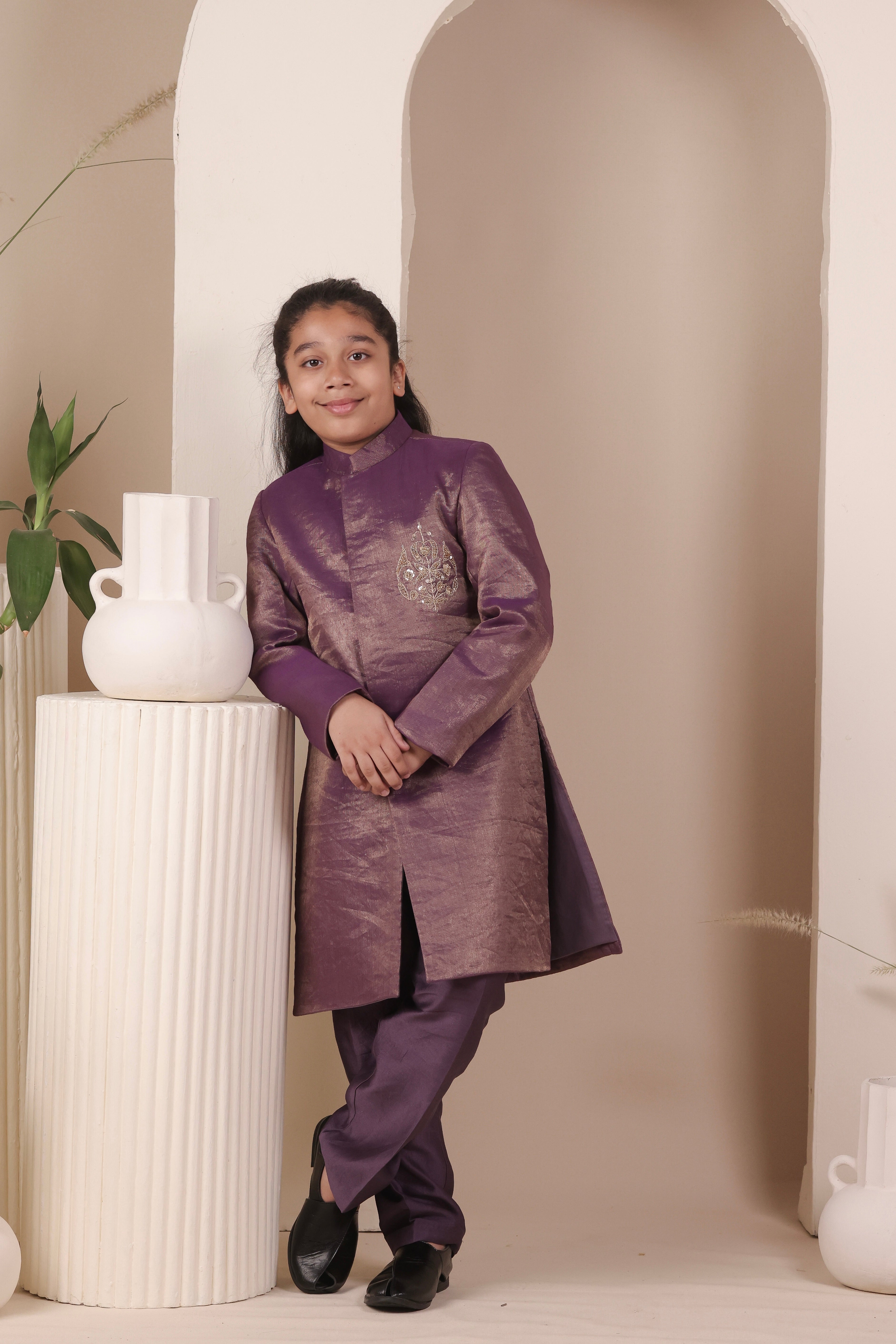 The Baingani Achkan Set