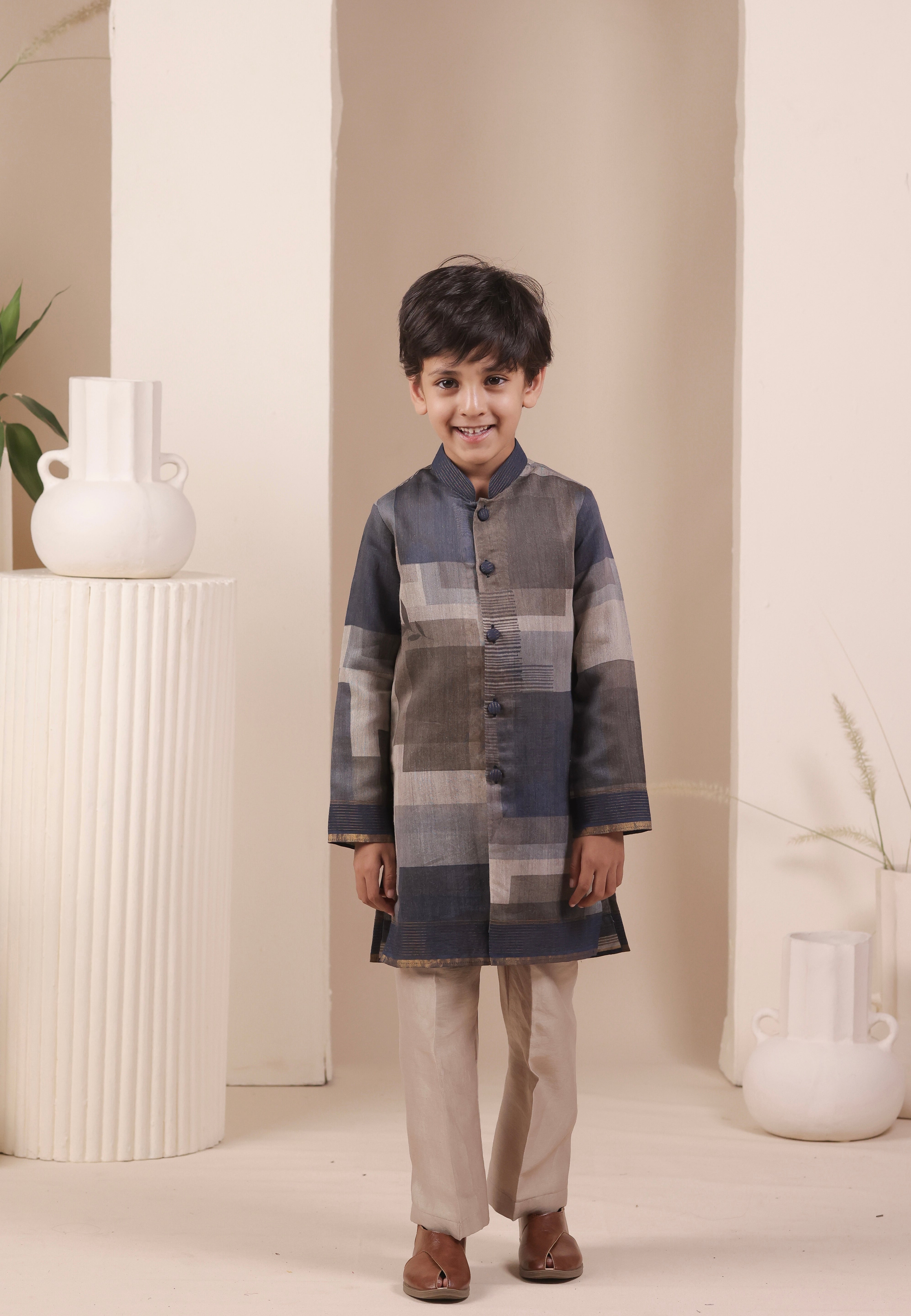 Midnight Tassar Kurta Set