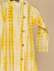 Canary Yellow Tie And Die Kurta Set
