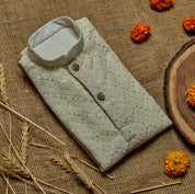 Off White Lakhnavi Kurta Set