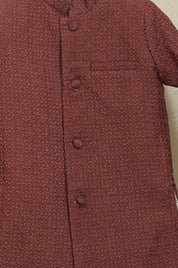 Wine Lakhnavi Achkan Set