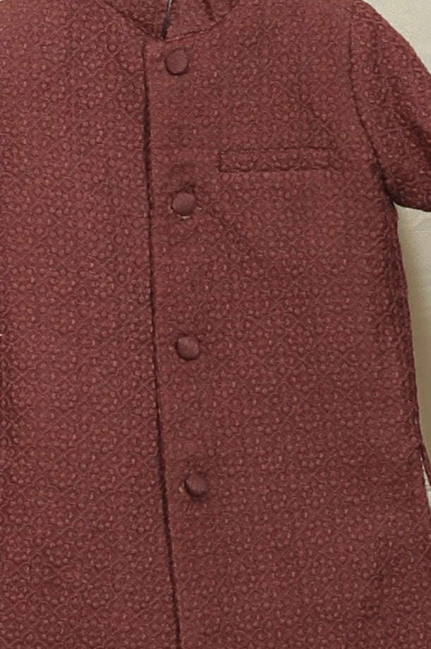 Wine Lakhnavi Achkan Set