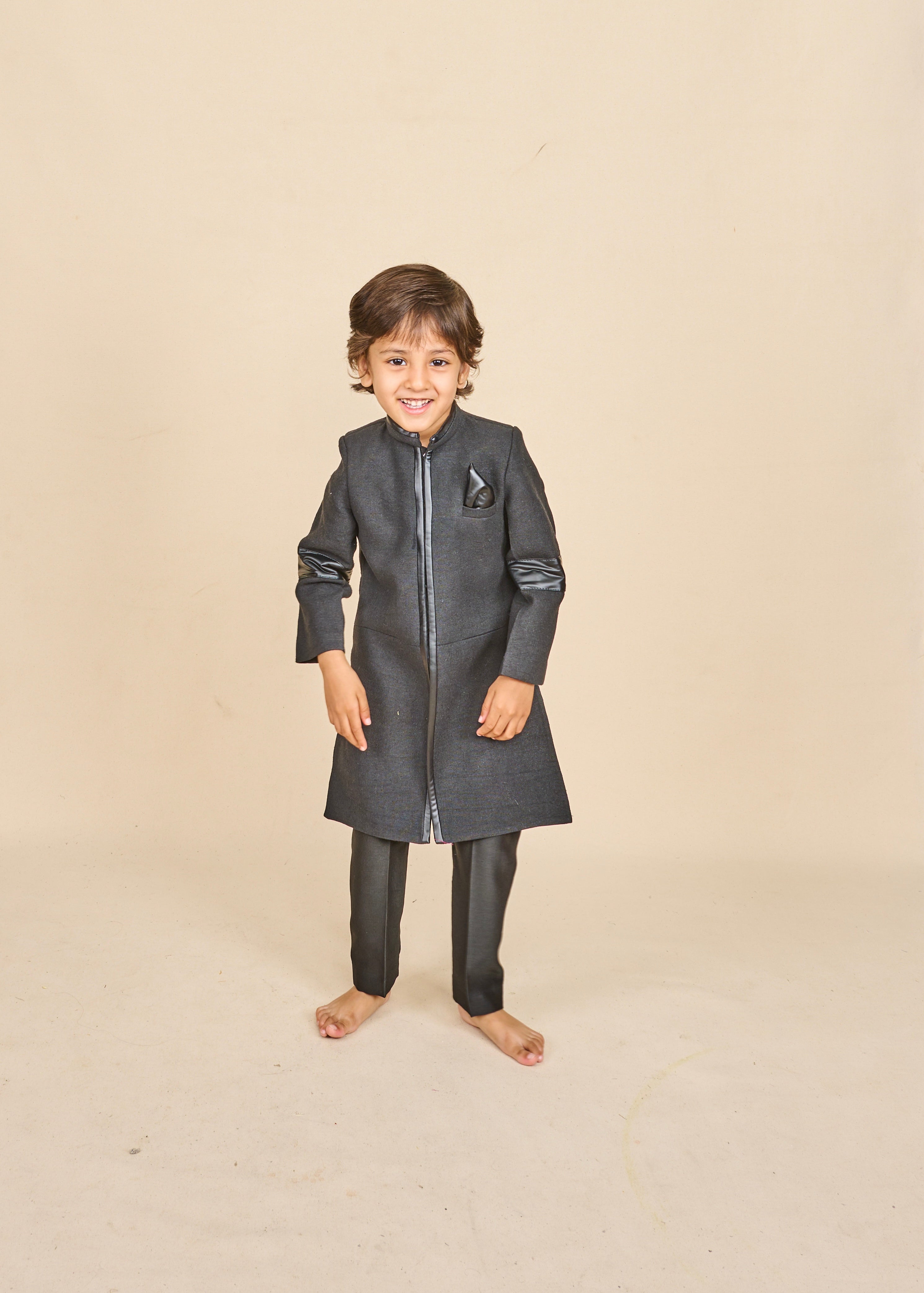 Charcoal Black Achkan Set