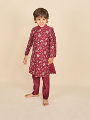 Mahogany Zari Achkan Set