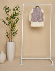 Iris Purple Zari Kurta Jacket Set