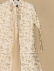 Pearl White Open Achkan Set