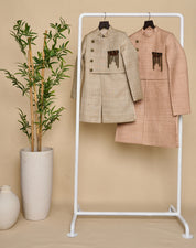 Cloudy Grey Layered Achkan Set