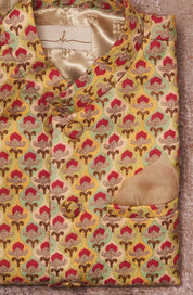 Multicolour Moonga Kurta Jacket Set