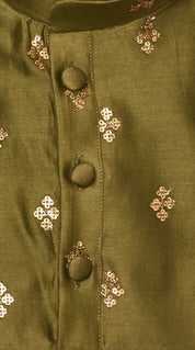 Green Chanderi Kurta Set