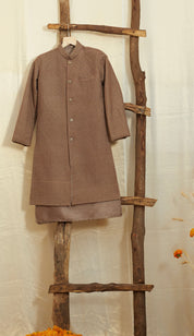 Coffee Brown Lakhnavi Achkan Set