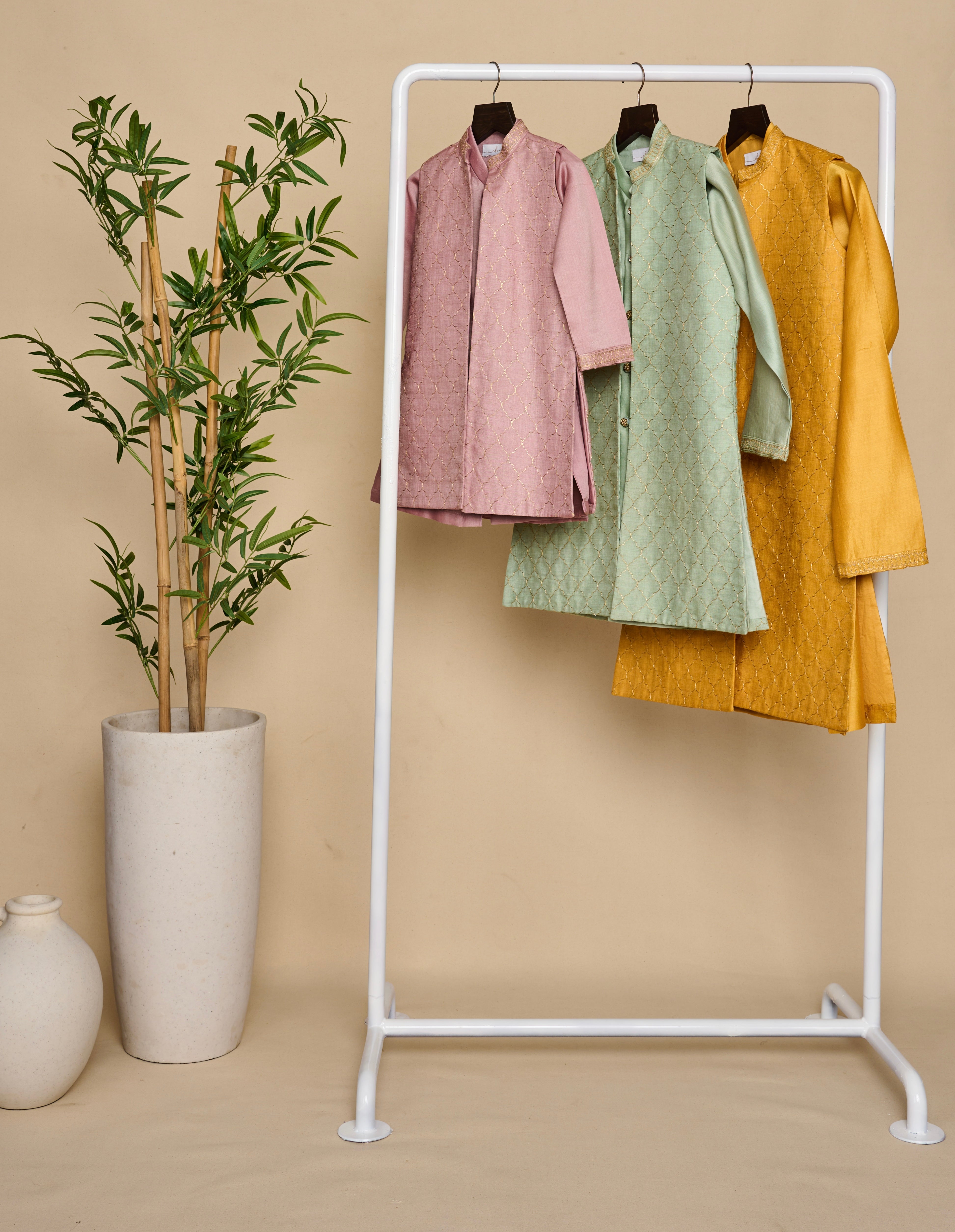 Mauve Tassar Long Jacket Set