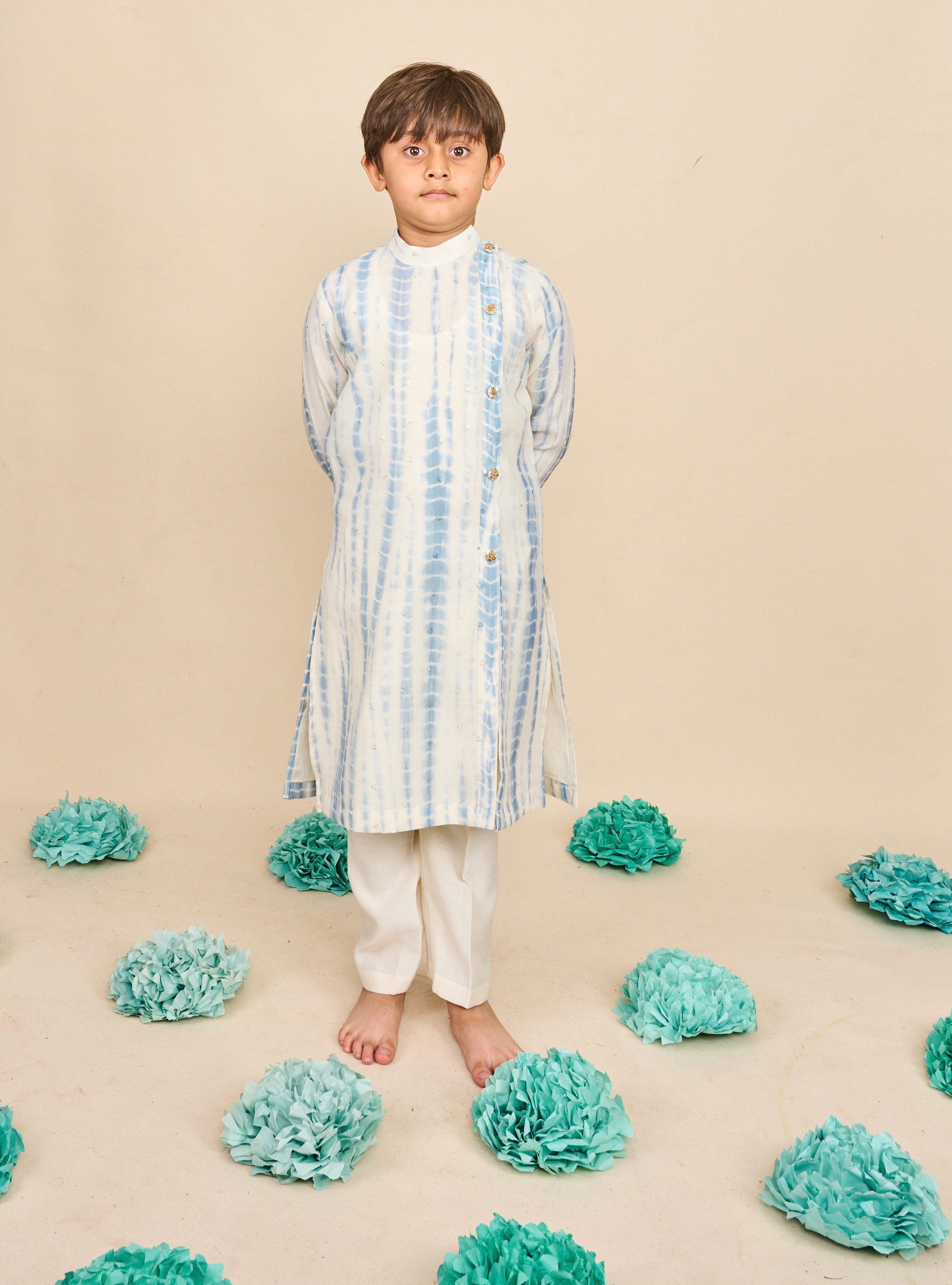 Carolina Blue Tie And Die Kurta Set