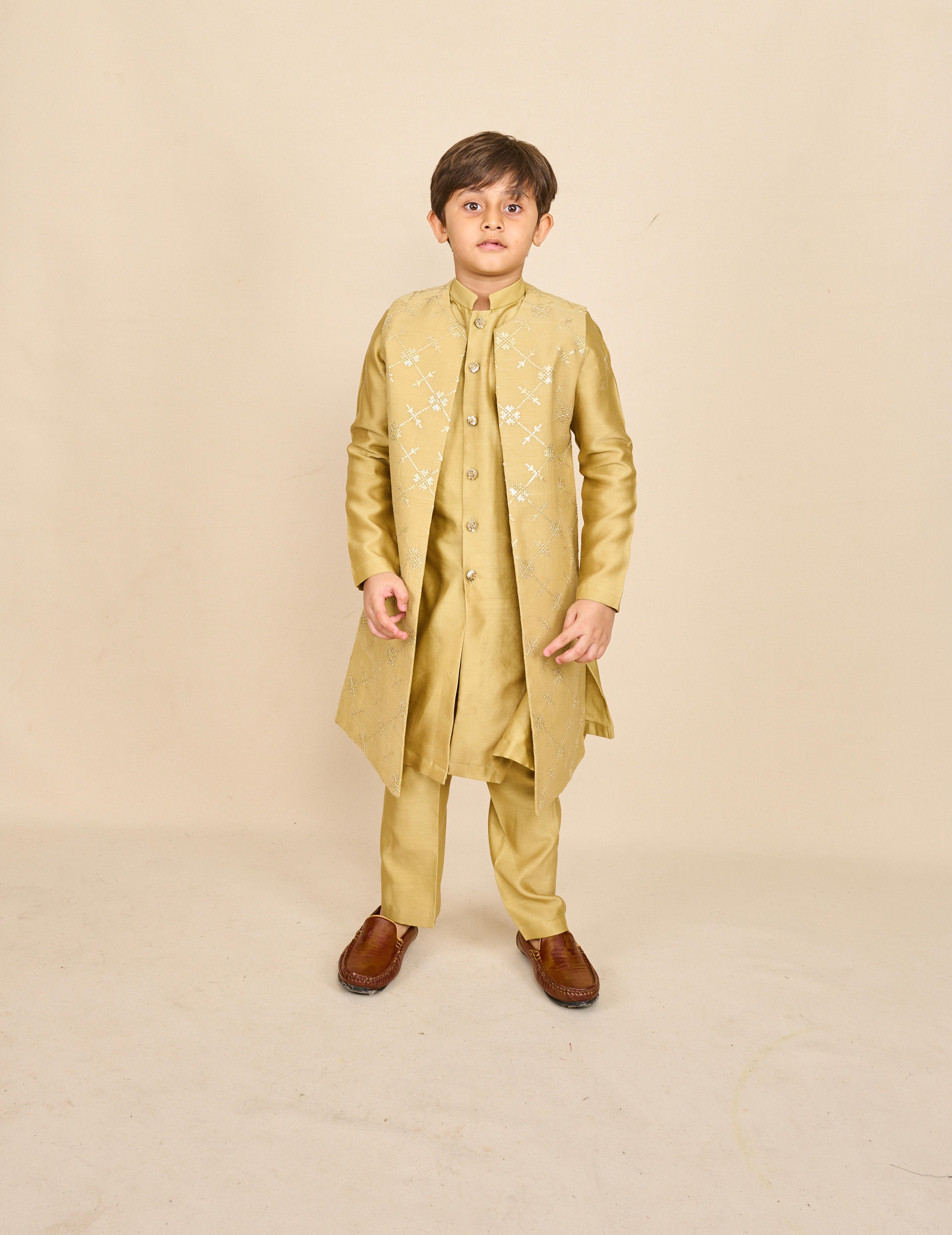 Earth Green Long Jacket Set