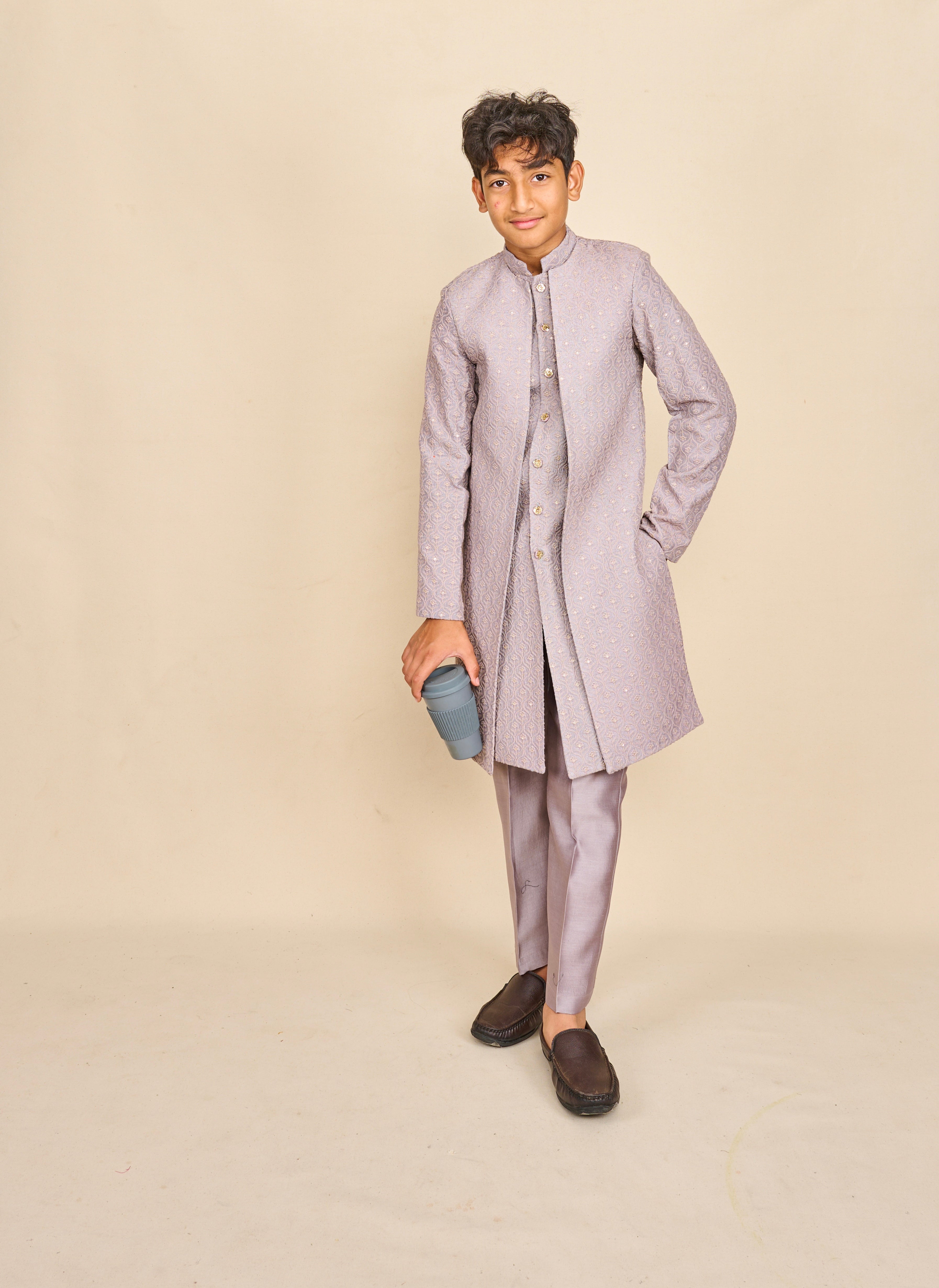 Lavender Haze Layered Achkan Set