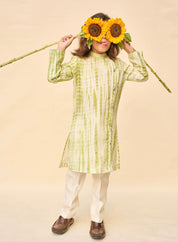Leafy Green Tie And Die Kurta Set
