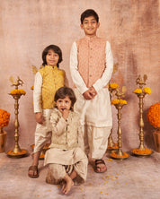 Beige Moonga Zari Kurta Dhoti Set