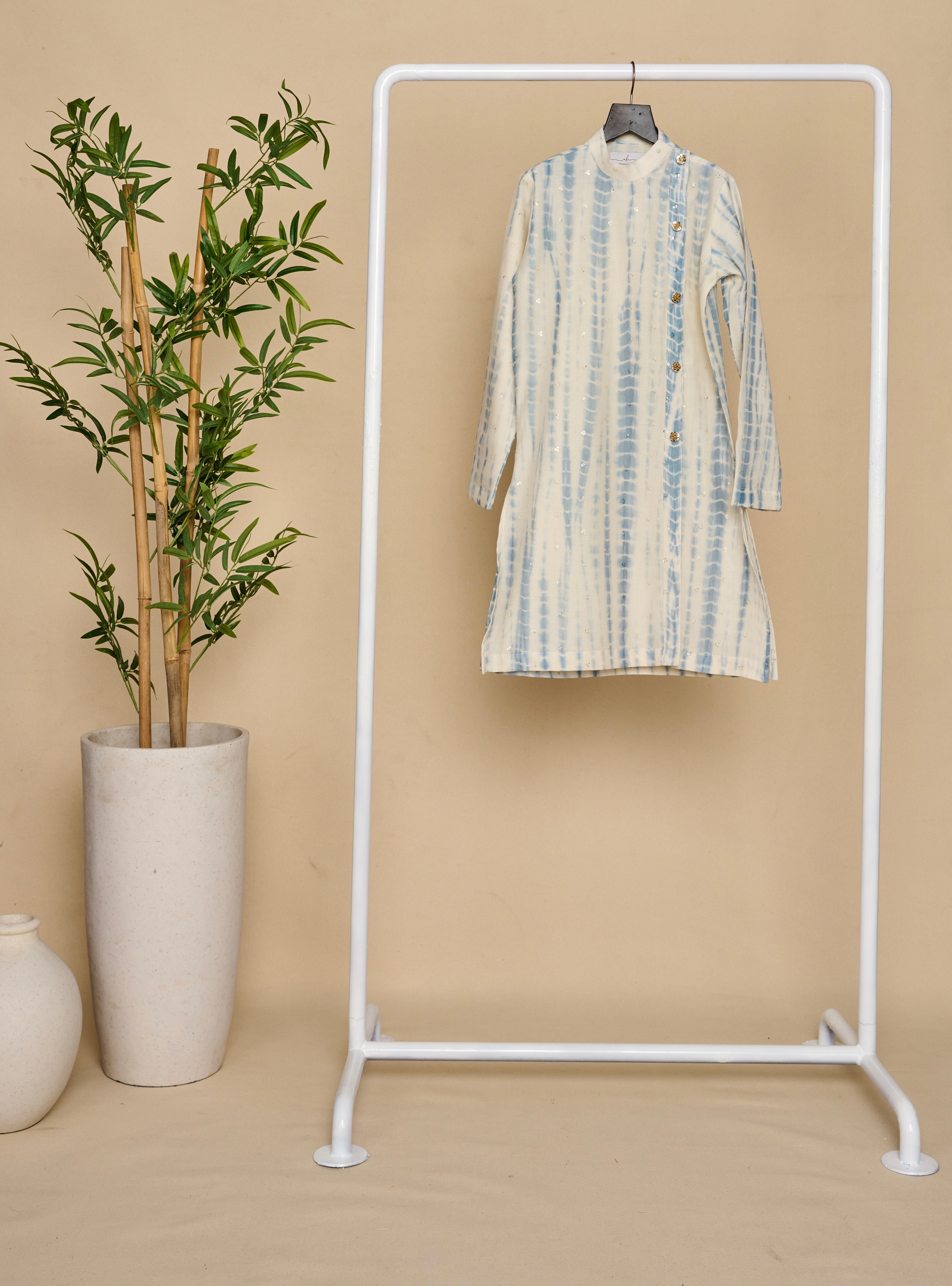 Carolina Blue Tie And Die Kurta Set