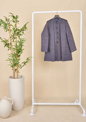 Navy Blue Layered Achkan Set