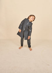 Charcoal Black Achkan Set