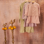 Lavender Maheshwari Kurta Dhoti Set