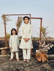 Sage Green Sequins Achkan Set