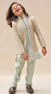 Tea Green Gota-Work Jodhpuri Set