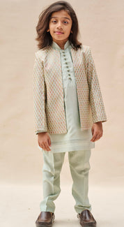 Tea Green Gota-Work Jodhpuri Set