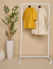 Pearl White Open Achkan Set