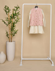 Baby Pink Zari Kurta Jacket Set