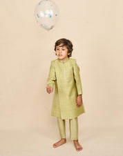Pistachio Green Double Matka Achkan Set