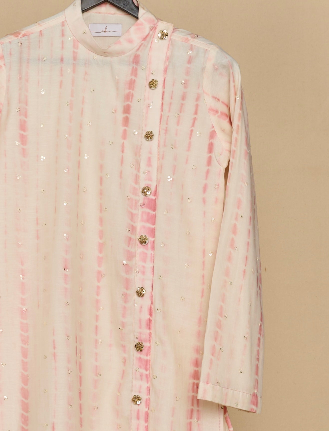 Flamingo Pink Tie And Die Kurta Set