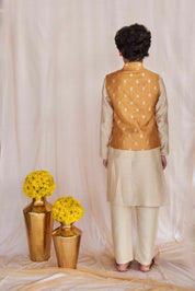 Light Orange Kurta Jacket Set