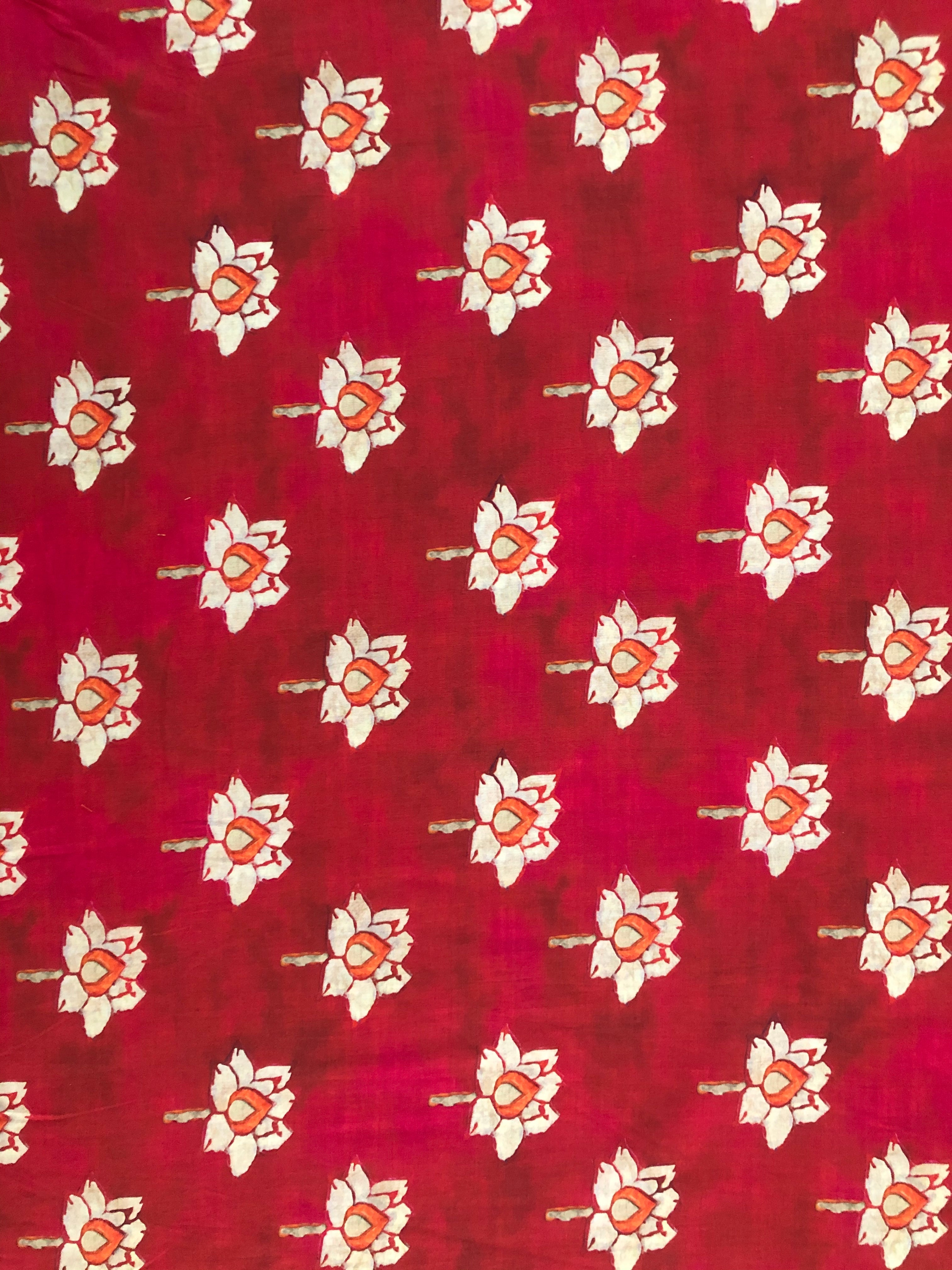 Pink Lotus Print Kurta Jacket Set