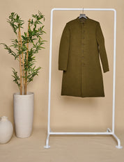 Seaweed Green Quilted Achkan Set